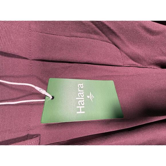 NWT Halara Flex™ High Waisted Pocket Wide Leg Waffle Work Pants Plum Wine - M - Picture 6 of 11
